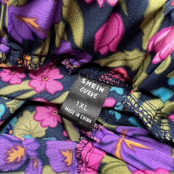 SHEIN Curve Boho Floral Mini Skirt Size 1X NWOT Bohemian Cottage Core - Picture 7 of 10